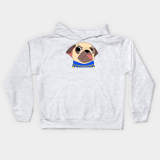 Funny Pug Kids Hoodie by IdinDesignShop